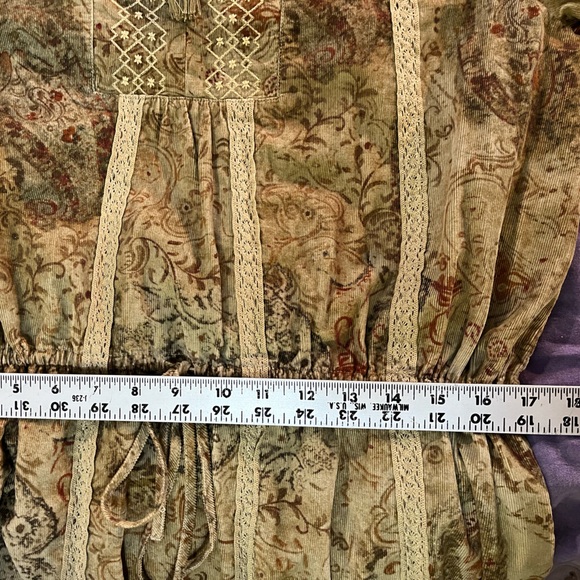 RALPH LAUREN DENIM & SUPPLY Boho Dress Tan Lightweight Corduroy Sz L - Picture 5 of 6